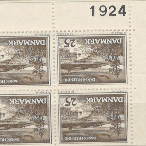 4-blok 25 øre dk-0428 1924