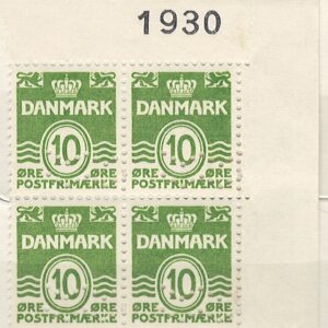 4-blok 10 øre dk-0318 1930