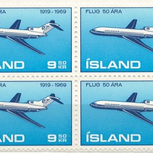 4-blok 9,50 kr Flug 50 Ára