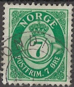 7 øre no153 stemplet