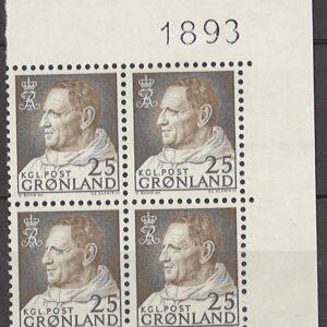 4-blok 25 øre gl53 1893