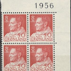 4-blok 50 øre gl65 1956