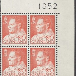 4-blok 80 øre gl57 1852