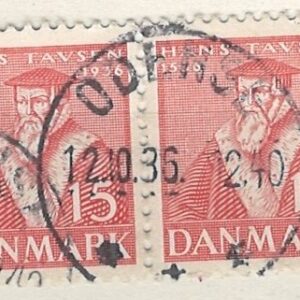 2-blok 15 øre dk-0232 stemplet