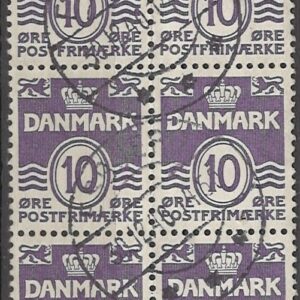 6-blok 10 øre dk-0248 stemplet