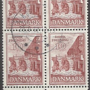 4-blok 10 øre dk-0407 stemplet