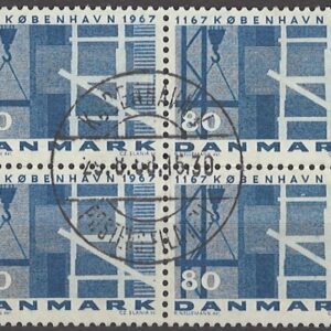 4-blok 80 øre dk-0457 stemplet