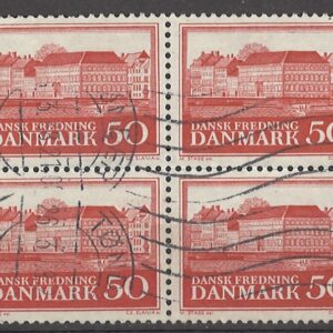 4-blok 50 øre dk-0445 stemplet
