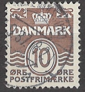 10 øre dk-0235 stemplet