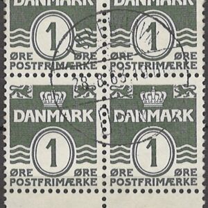 4-blok 1 øre dk-0196 stemplet