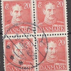 4-blok 20 øre dk-0276 stemplet