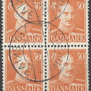4-blok 30 øre dk-0278 stemplet