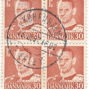 4-blok 30 øre dk-0337 stemplet