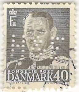 40 øre dk-0322 perforeret H&E stemplet