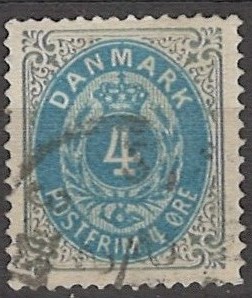 4 øre dk-0023 stemplet
