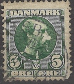 5 øre dk-0052 stemplet