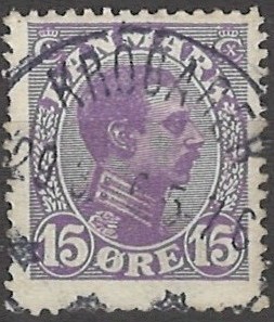 15 øre dk-0070 stemplet