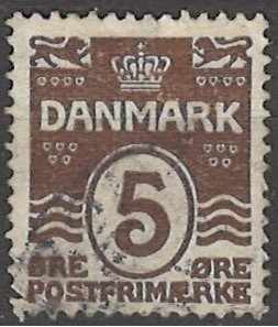 5 øre dk-0122 stemplet