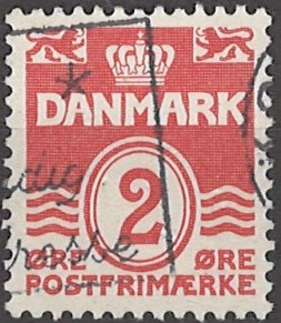 2 øre dk-0197 stemplet