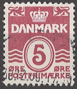 5 øre dk-0246 stemplet