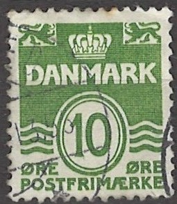 10 øre dk-0318 stemplet