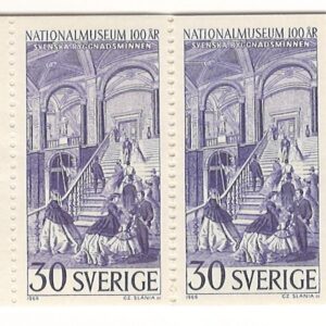 26031966 10-blok 30 øre hæfte Svenska Byggnadsminnen Nationalmuseum 100 år