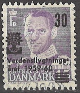 30 på 5 øre dk-0380 stemplet hængslet