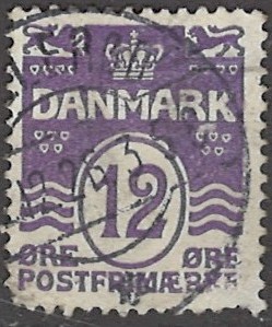12 øre dk-0168 stemplet