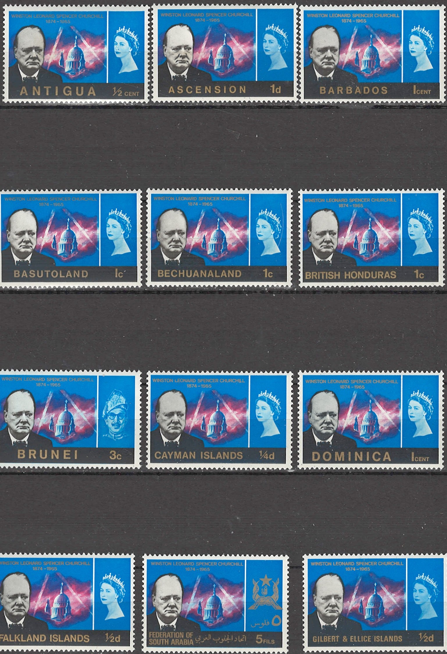 Sir Winston Churchill and St. Paul's Cathedral in Wartime 20 stk frimærker