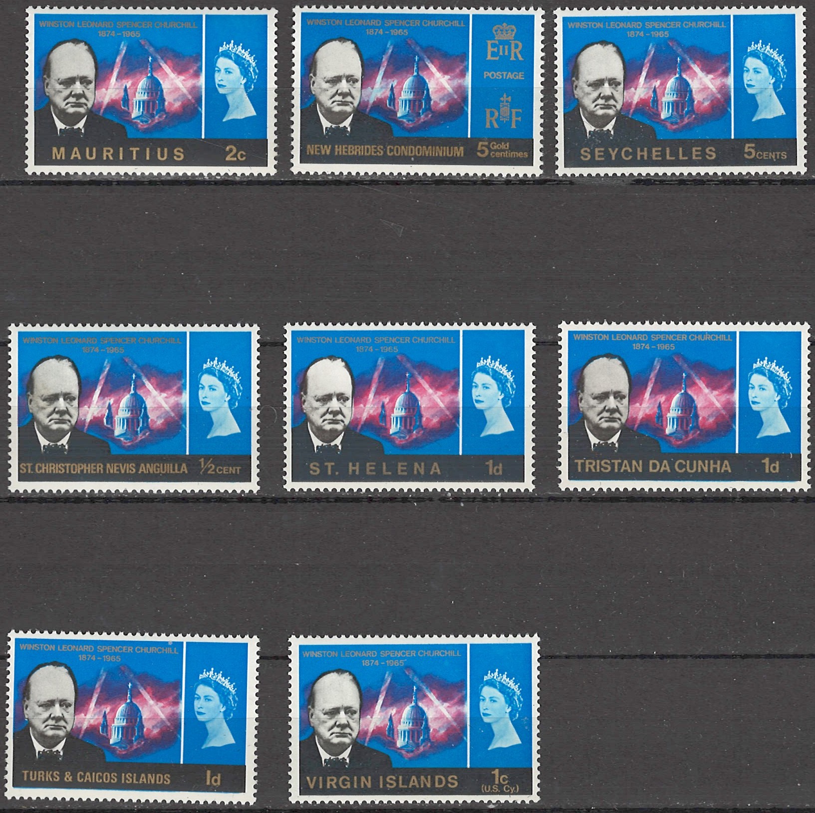 Sir Winston Churchill and St. Paul's Cathedral in Wartime 20 stk frimærker - Billede 2