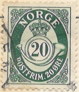 20 øre no495 stemplet hængslet