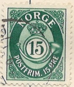 15 øre no371 stemplet hængslet