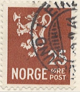25 øre no132 stemplet hængslet
