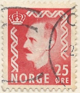25 øre no373 stemplet hængslet
