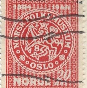 20 øre no323 stemplet hængslet
