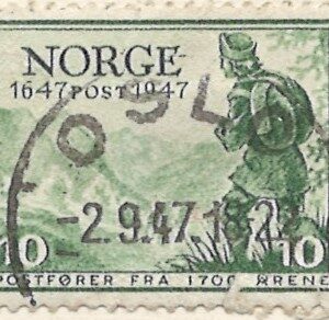 10 øre no338 stemplet hængslet