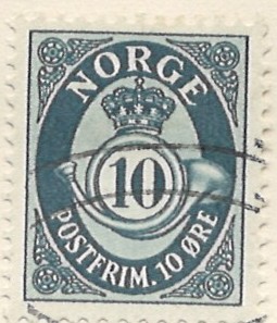 10 øre no370 stemplet hængslet