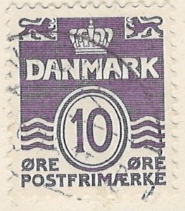 10 øre dk-0248 stemplet hængslet