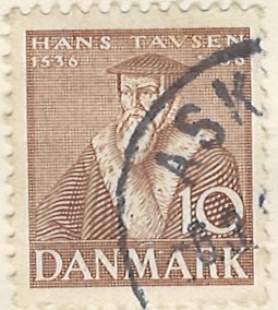10 øre dk-0231 stemplet hængslet