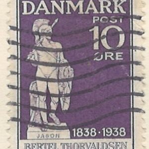 10 øre dk-0250 stemplet hængslet