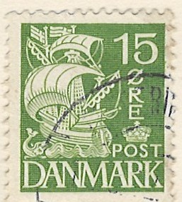 15 øre dk-0254 stemplet hængslet
