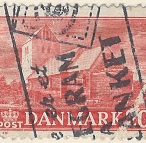 20 øre dk-0287 stemplet hængslet