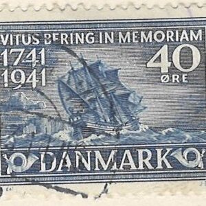 40 øre dk-0272 stemplet hængslet