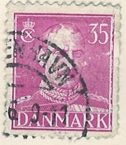 35 øre dk-0279 stemplet hængslet