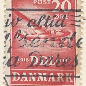 20 øre dk-0282 stemplet hængslet