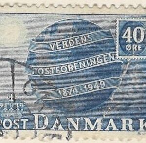 40 øre dk-0316 stemplet hængslet