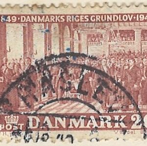 20 øre dk-0315 stemplet hængslet