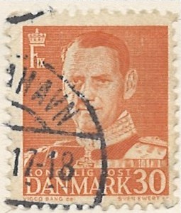 30 øre dk-0309 stemplet hængslet
