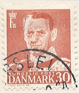 30 øre dk-0337 stemplet hængslet