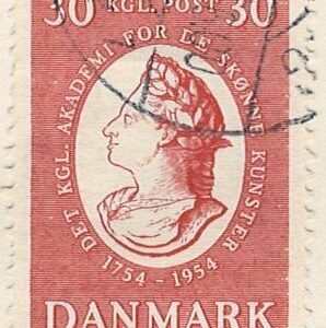 30 øre dk-0357 stemplet hængslet